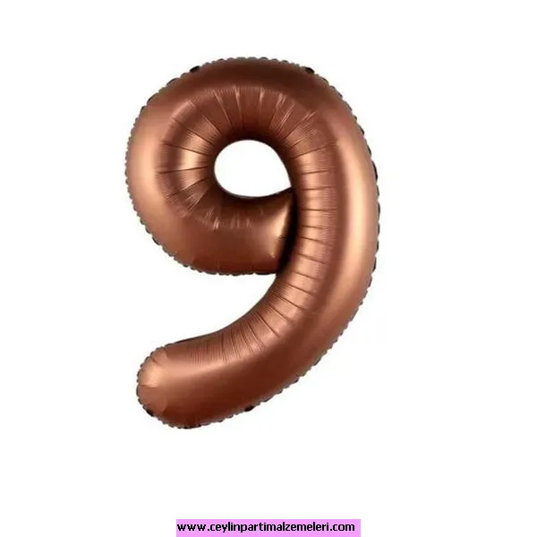 9 Rakam Kahverengi Folyo Balon